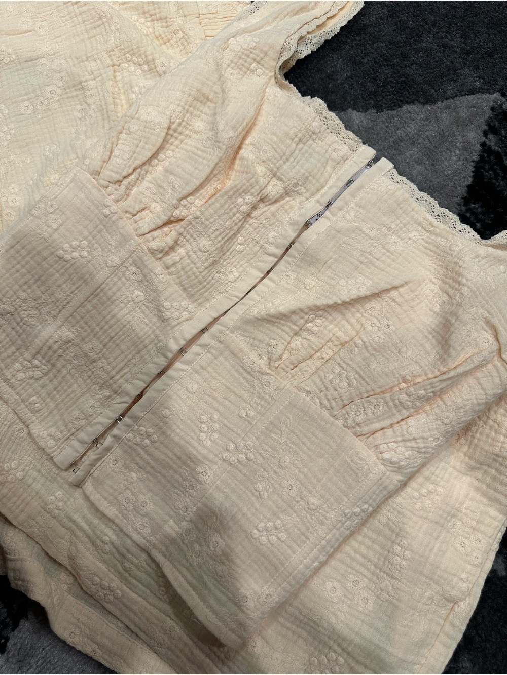 Women’s Butter Yellow Eyelet Lace Short Set - Picture 3 of 4